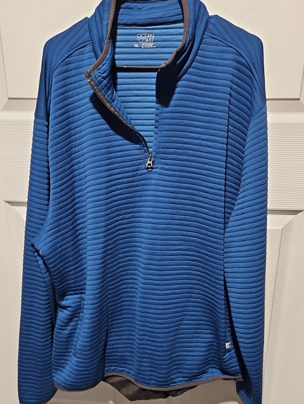 Ocean Coast Men's Royal Blue Quilted Half-Zip Sweater